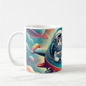 猫が宇宙マグ！ コーヒーマグカップ (左)