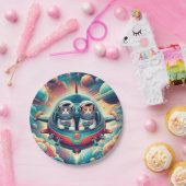 猫が宇宙紙プレート! ペーパープレート (パーティー)