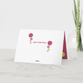 猫が寝ている写真ピンクの黄色の誕生日を丸めた カード (裏面)