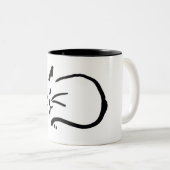 猫が寝ている ツートーンマグカップ (正面右)