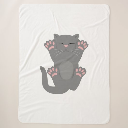 猫が寝る シェルパブランケット (正面)