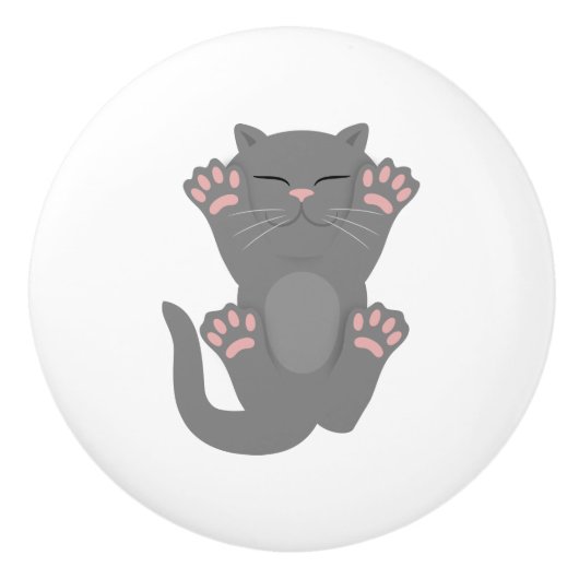 猫が寝る セラミックノブ (正面)