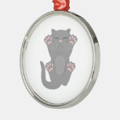 猫が寝る メタルオーナメント (左)