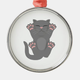 猫が寝る メタルオーナメント