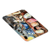 猫が寿司を見る マグネット (右側)