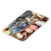 猫が寿司を見る マグネット (左側)