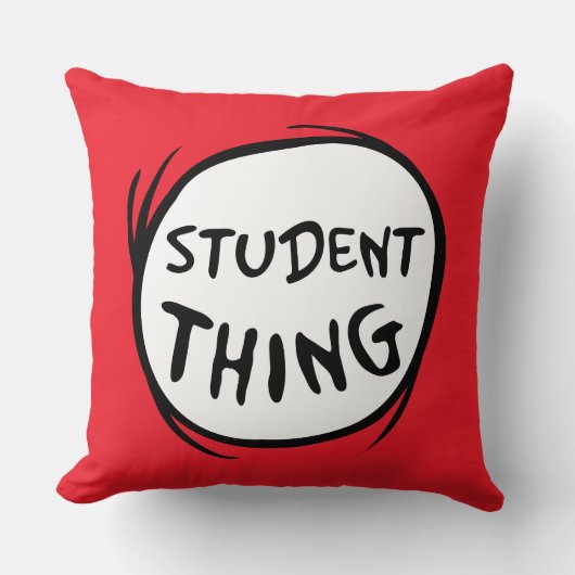 猫が帽子をかぶって一物に学生が二物 クッション (正面)