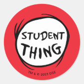 猫が帽子をかぶって一物に学生が二物 ラウンドシール (正面)