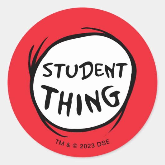 猫が帽子をかぶって一物に学生が二物 ラウンドシール (正面)