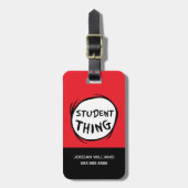 猫が帽子をかぶって一物に学生が二物 ラゲッジタグ (正面縦)