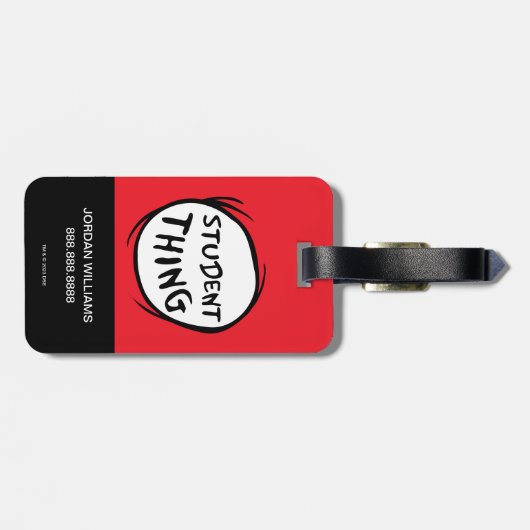 猫が帽子をかぶって一物に学生が二物 ラゲッジタグ (裏面横)