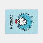 猫が帽子を被る一つ二つカスタム- Thing フリースブランケット (正面(横))