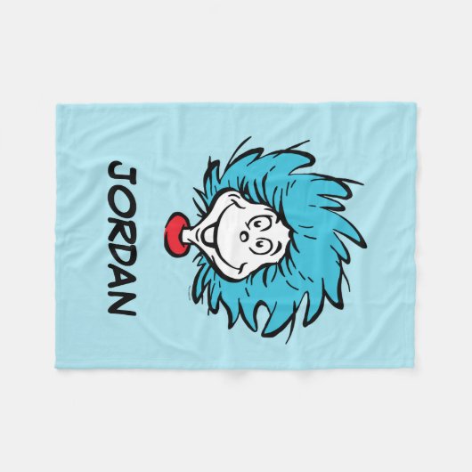 猫が帽子を被る一つ二つカスタム- Thing フリースブランケット (正面(横))