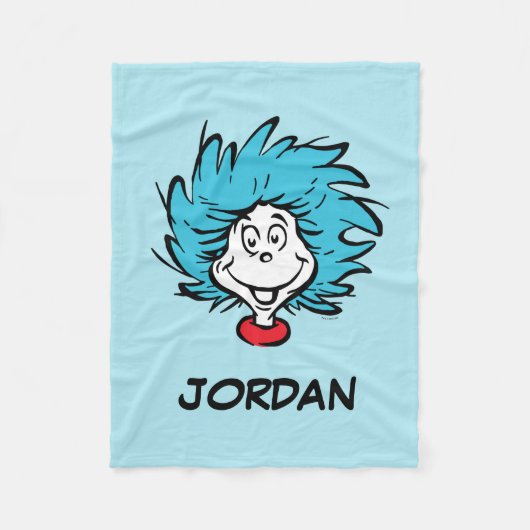 猫が帽子を被る一つ二つカスタム- Thing フリースブランケット (正面)