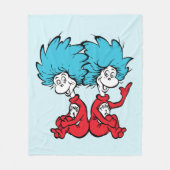 猫が帽子を被る フリースブランケット (正面)