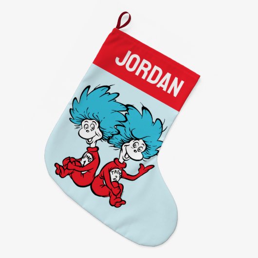 猫が帽子を被る ラージクリスマスストッキング (正面 (吊り時))