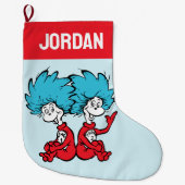 猫が帽子を被る ラージクリスマスストッキング (正面)