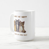 猫が幸せになり、人間が頭を傷つける コーヒーマグカップ (正面左)