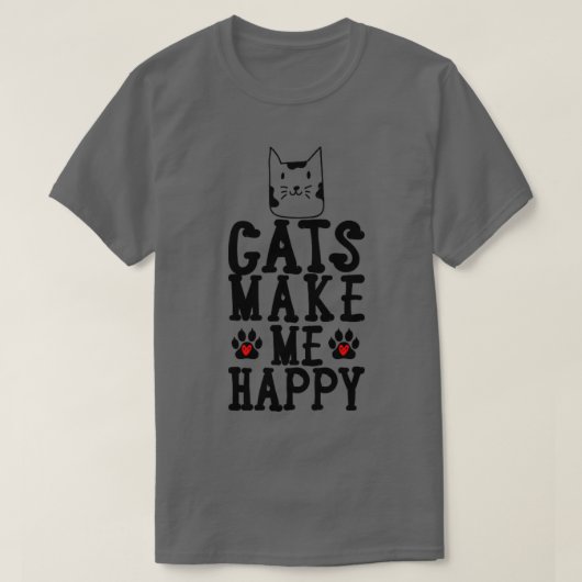 猫が幸せになる1 Tシャツ (デザイン正面)