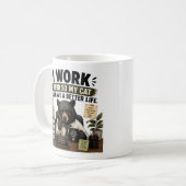 猫が幸せに暮らせるように一生懸命働いてるんだ (面白い) コーヒーマグカップ (正面左)
