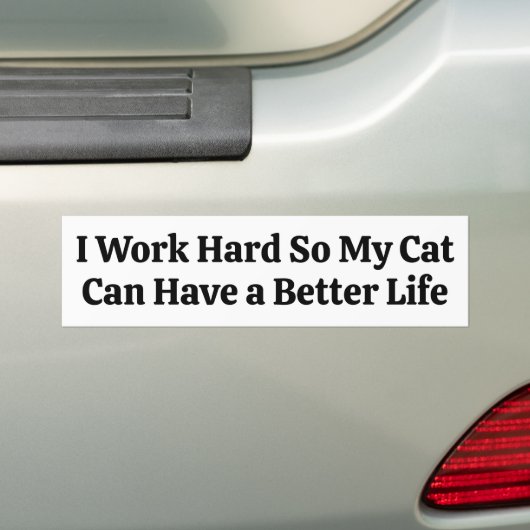 猫が幸せに暮らせるように僕は働く バンパーステッカー (車上)