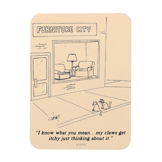 猫が引きつける家具 マグネット (縦)
