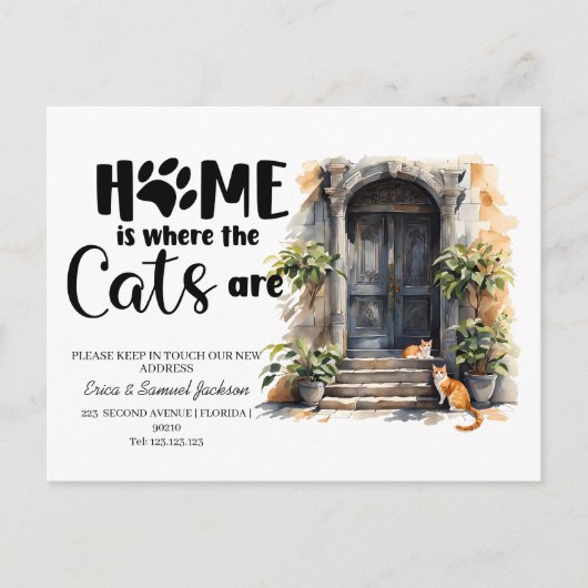 猫が引っ越してきた!新しいアドレス発表 案内ポストカード (正面)