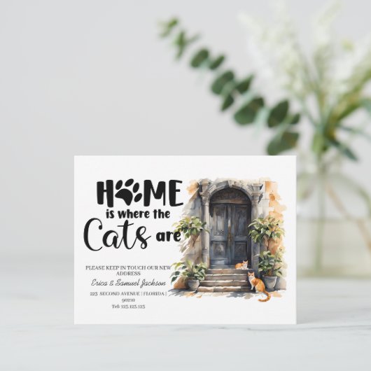 猫が引っ越してきた!新しいアドレス発表 案内ポストカード (スタンド正面)
