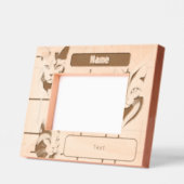 猫が彫った枠 レーザー彫刻フレーム (左)