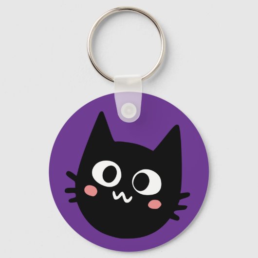 猫が待ってるコンタクト キーホルダー (正面)