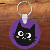 猫が待ってるコンタクト キーホルダー (正面)