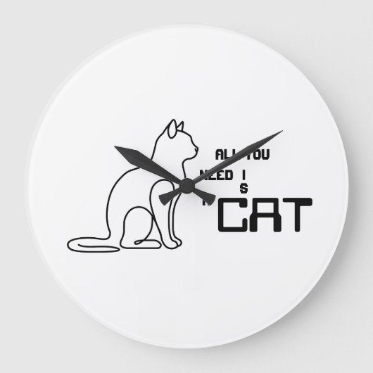 猫が必要なすべて 猫好き 壁掛け時計 ミ ラージ壁時計 (正面)
