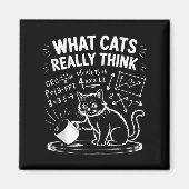 猫が思う面白い猫のミーム物理学のユーモアタンクW マグネット (正面)