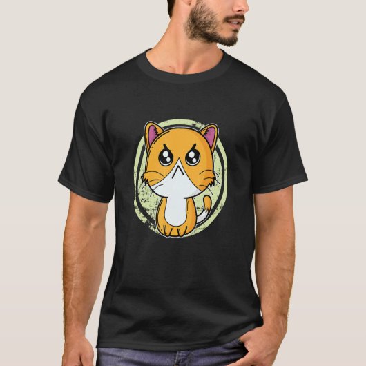 猫が悲しそうな顔 Tシャツ (正面)