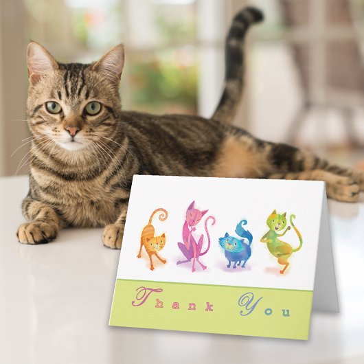 猫が感謝する サンキューカード