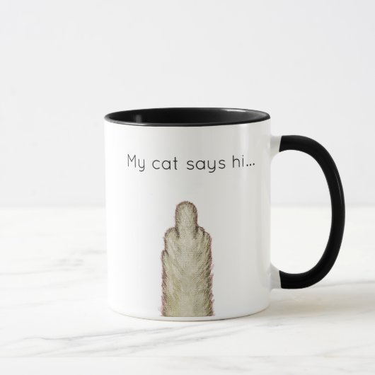 猫が挨拶してる... マグカップ (右)