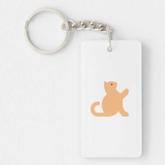 猫が挨拶 キーホルダー (正面)