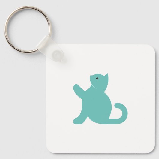 猫が挨拶 キーホルダー (正面)