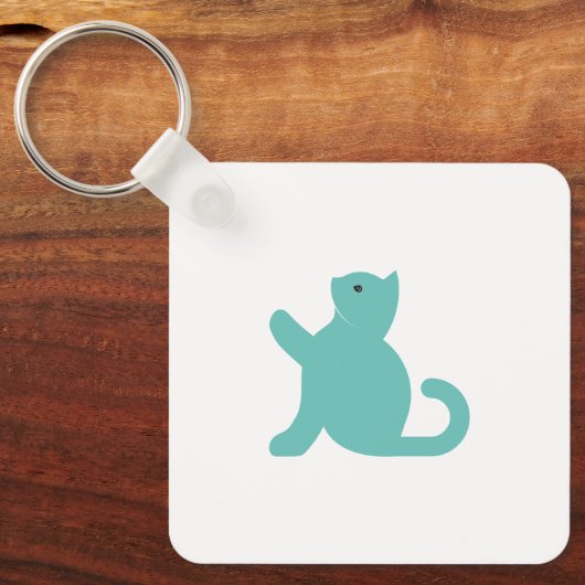 猫が挨拶 キーホルダー (正面)