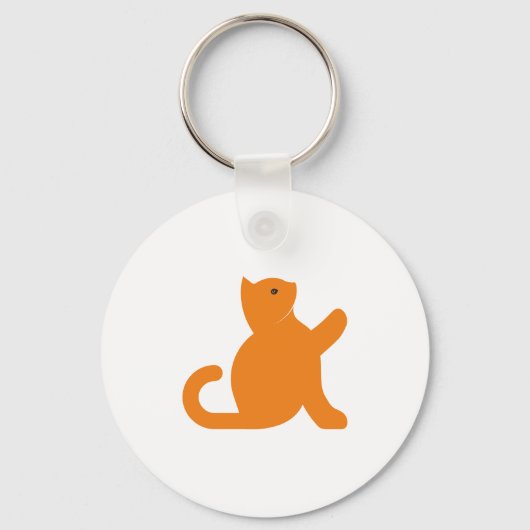 猫が挨拶 キーホルダー (正面)