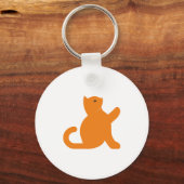 猫が挨拶 キーホルダー (正面)