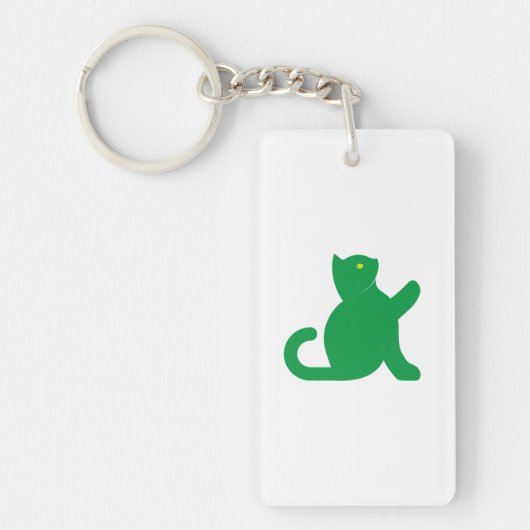 猫が挨拶 キーホルダー (正面)