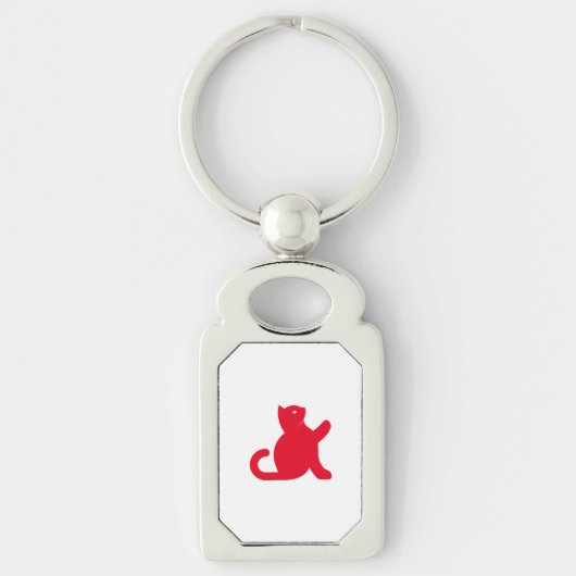 猫が挨拶 キーホルダー (正面)