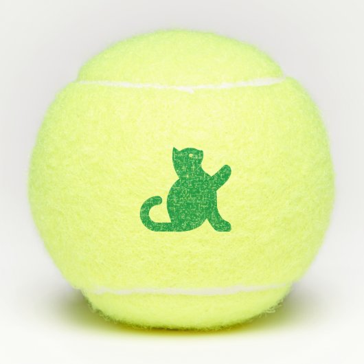 猫が挨拶 テニスボール (正面)