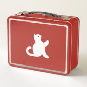 猫が挨拶 メタルランチボックス (裏面)