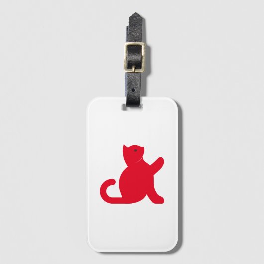 猫が挨拶 ラゲッジタグ (正面縦)