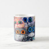 猫が描いた抽象的な背景、アクリー コーヒーマグカップ (中央)