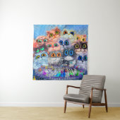 猫が描いた抽象的な背景、アクリー タペストリー (インサイチュ)