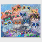 猫が描いた抽象的な背景、アクリー ラッピングペーパー (フラット)