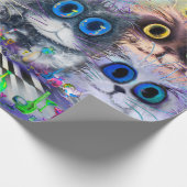 猫が描いた抽象的な背景、アクリー ラッピングペーパー (角)